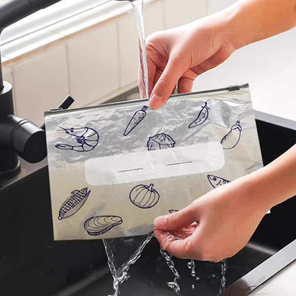 Pack de 30 Sacs de Conservation en Aluminium Reutilisable et Fermable 🥢🌍 - Parfait pour Stocker et Protéger Vos Aliments!